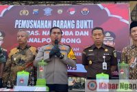 Sambutan AKBP Muhammad saat pemusnahan barang bukti
