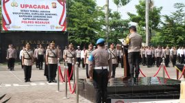 Upacara Sertijab berlangsung di lapangan apel Polres Nganjuk