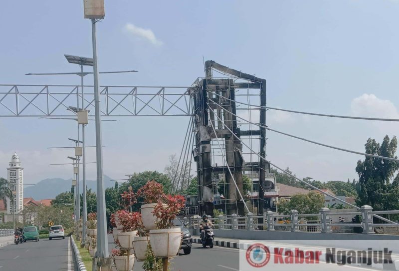 Kondisi Jembatan Brawijaya Setelah Api Berhasil di Padamkan