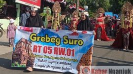 Meriah! Kirab Budaya Grebek Suro di Kecamatan Ngetos Diikuti Ratusan Peserta