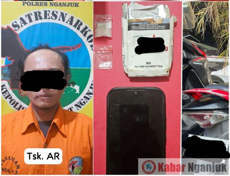 Pengedar Sabu di Ploso Diringkus, Polres Nganjuk Temukan 0,66 Gram Sabu