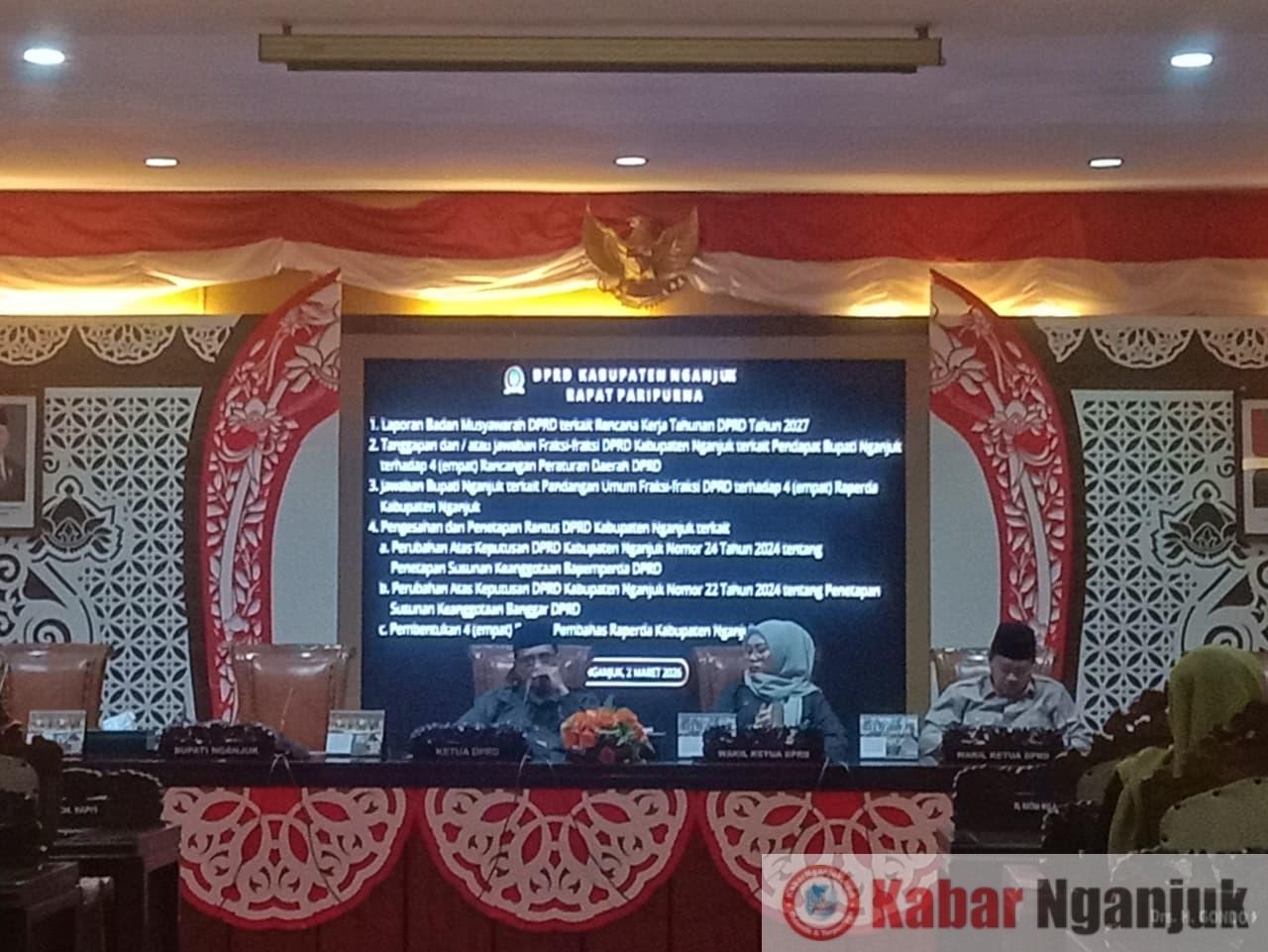 Rapat Paripurna Pemda Nganjuk, Bahas Rencana Kerja dan Raperda